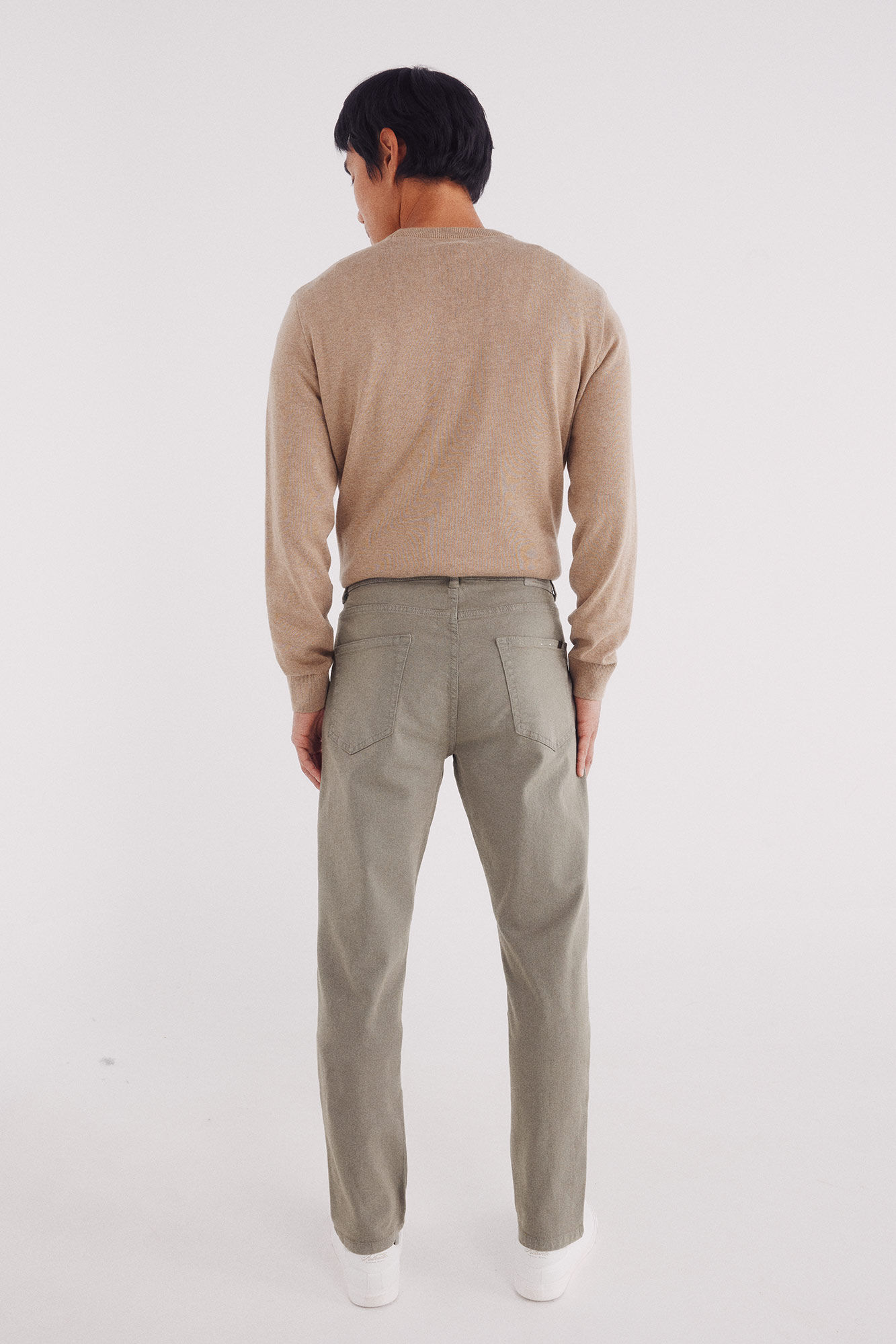 Springfield Pantal&oacute;n slim fit de 5 bolsillo kaki