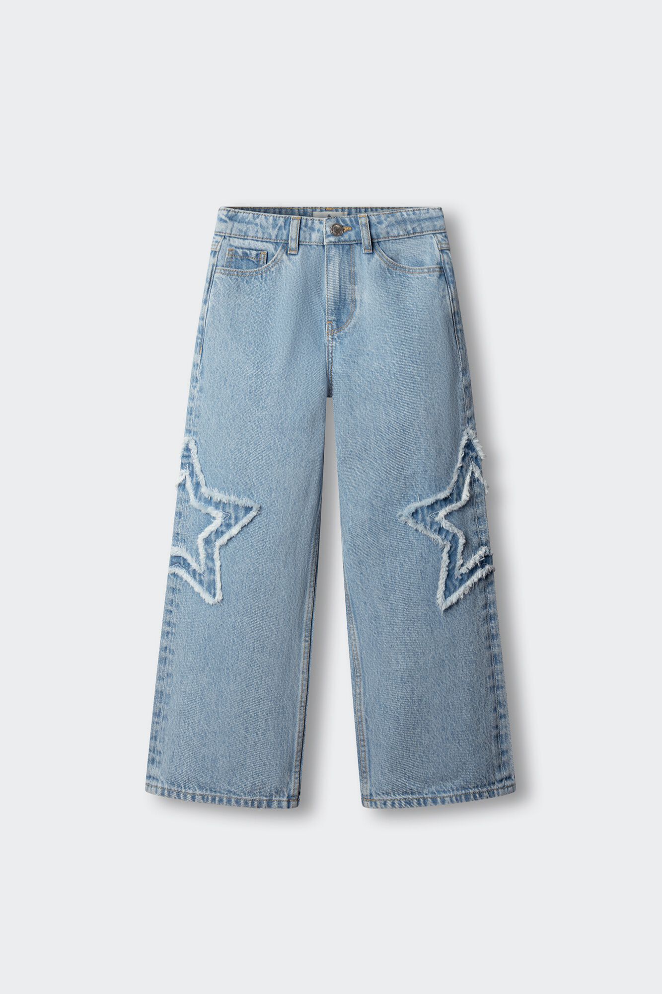 Springfield Kids Pantal&oacute;n wide leg con estrella lateral para ni&ntilde;a azul