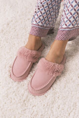 Women'secret Pantuflas para casa de piel sint&eacute;tica de color rosa rosa