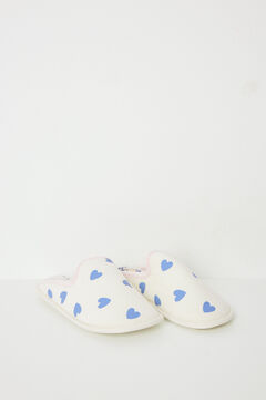 Womensecret Pantuflas casa corazones marfil