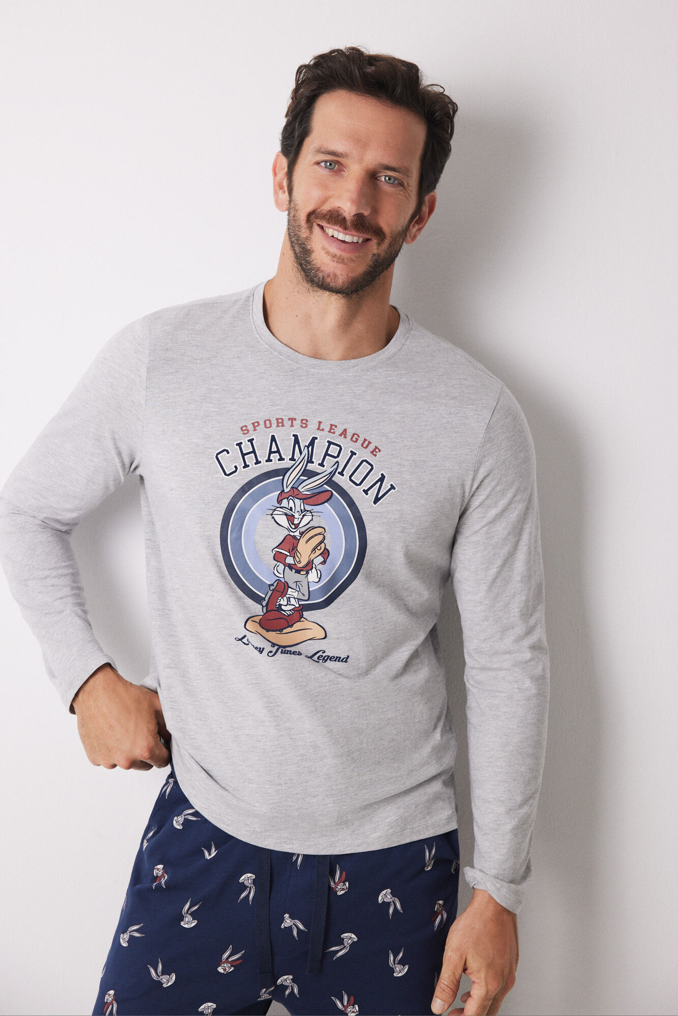 Pijama larga hombre 100 algodon Looney Tunes Pijamas de hombre Springfield MX