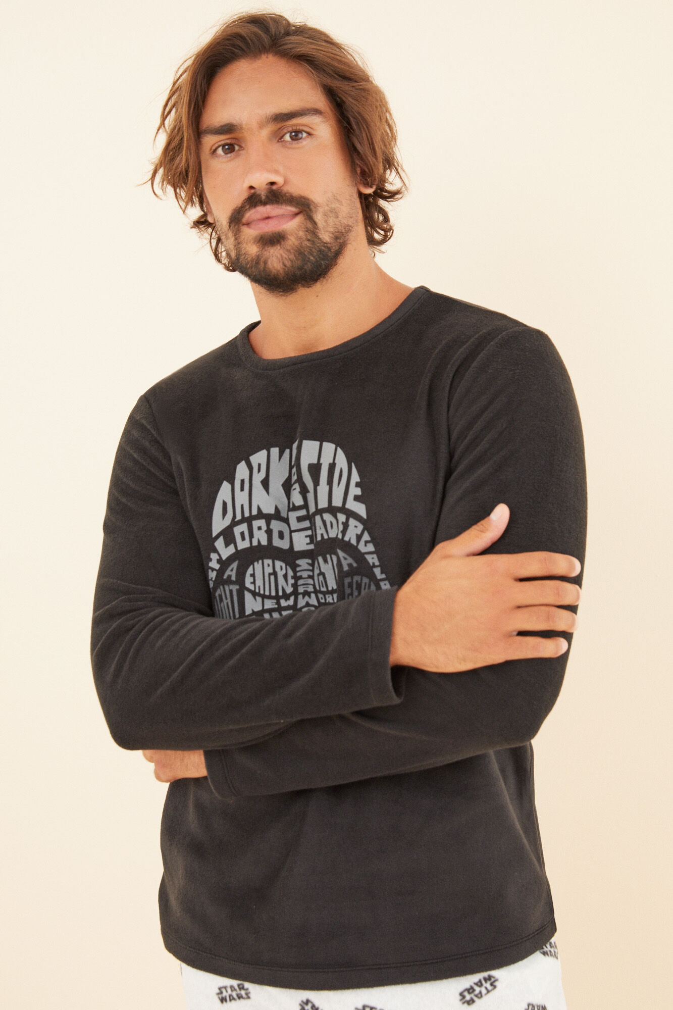 Women'secret Pijama larga polar hombre Star Wars negro