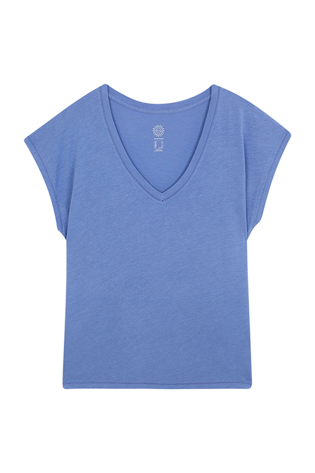 Women'secret Playera de manga corta de viscosa azul claro azul