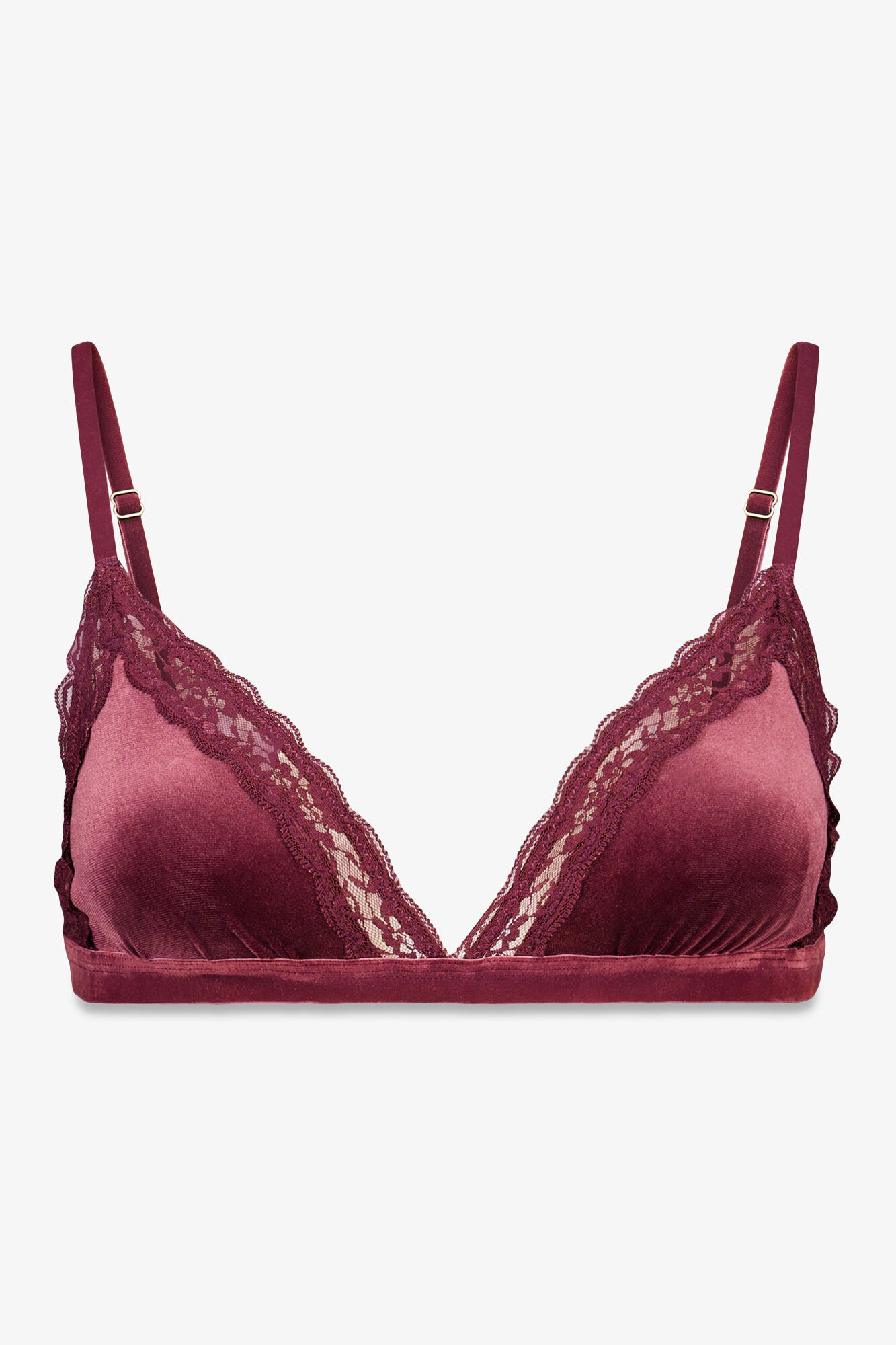 Women'secret Brasier triangular de terciopelo terciopelo NATURAL p&uacute;rpura