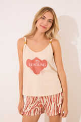 Women'secret Pijama corta con estampado del Rey Le&oacute;n caf&eacute;