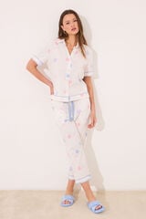 Womensecret Pijama camisera Smiley 100% algodón marfil