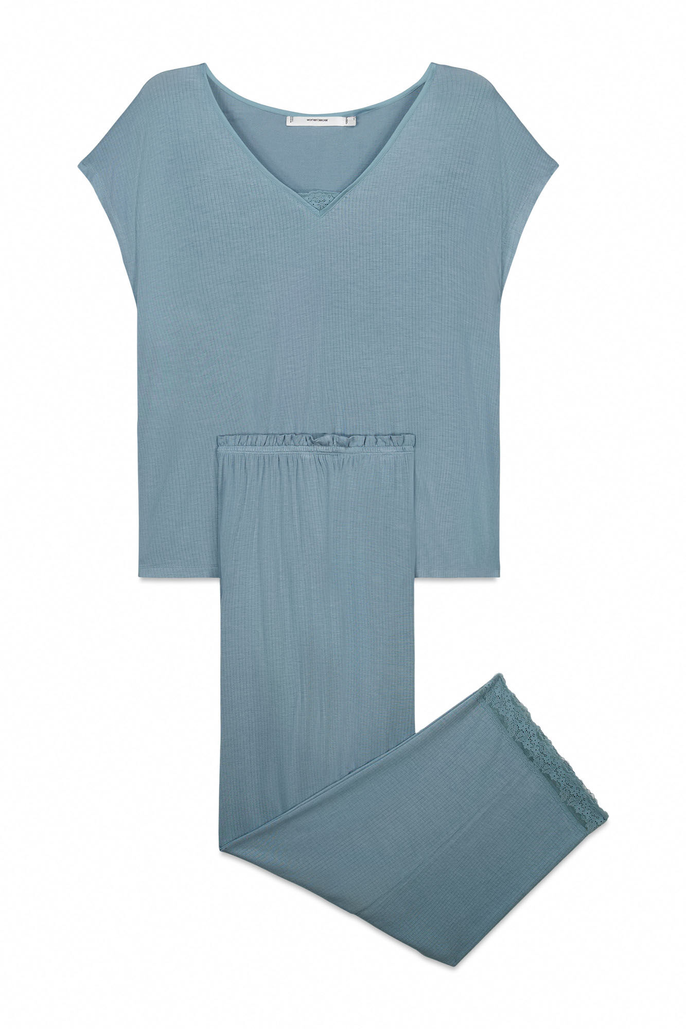 Women'secret Pijama Capri tacto suave de viscosa azul azul