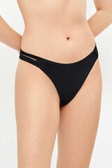 Gisela Panty de bikini brasile&ntilde;o troquelado negro