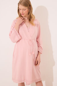 Womensecret Bata de premamá de algodón rosa rosa