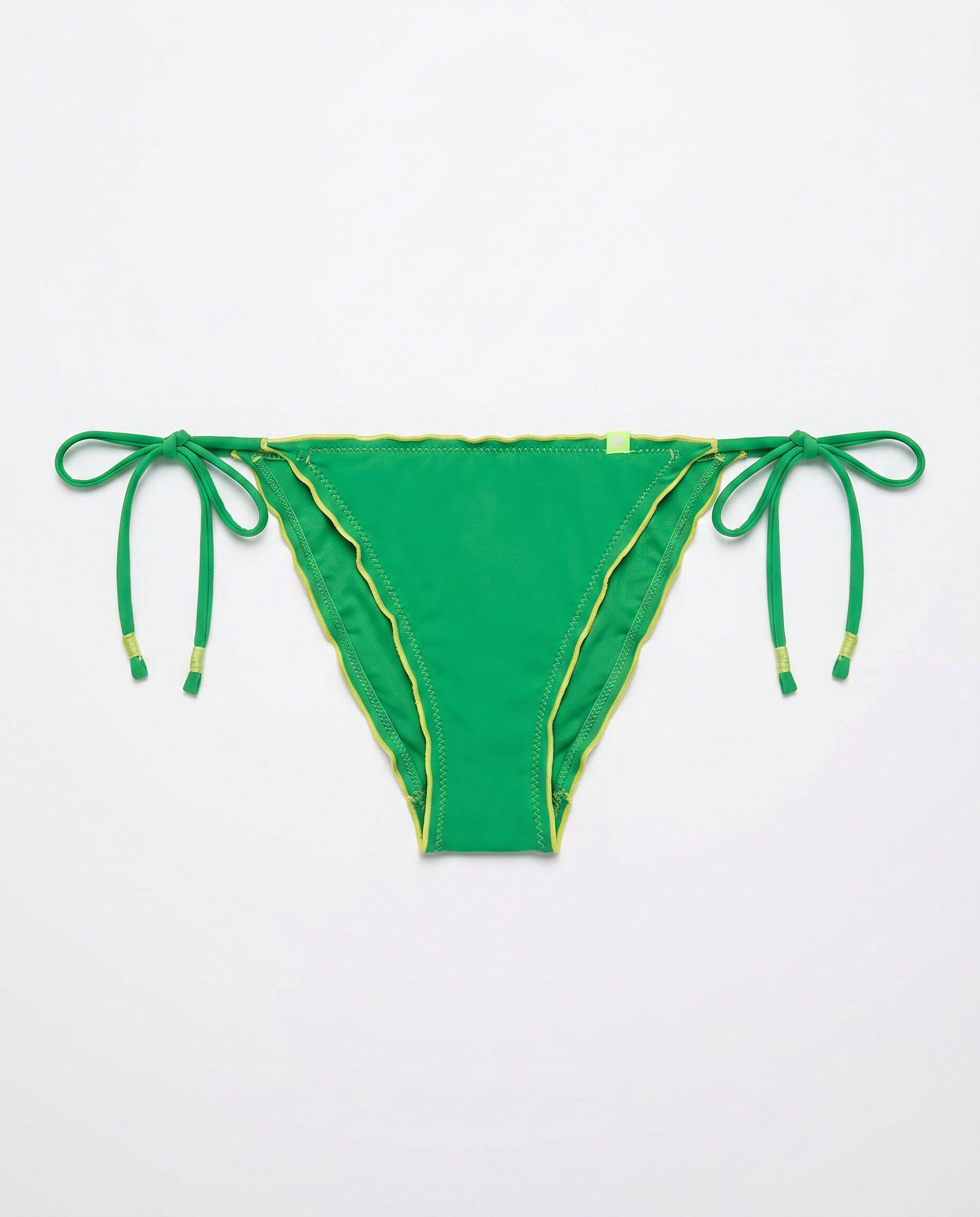 HI&BYE Panty de bikini brasile&ntilde;o con tiras verde verde
