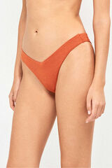 Gisela Panty de bikini brasile&ntilde;o de piqu&eacute; lurex dorado naranja