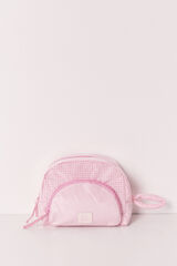 Women'secret Neceser acolchado a cuadros y rayas rosa rosa