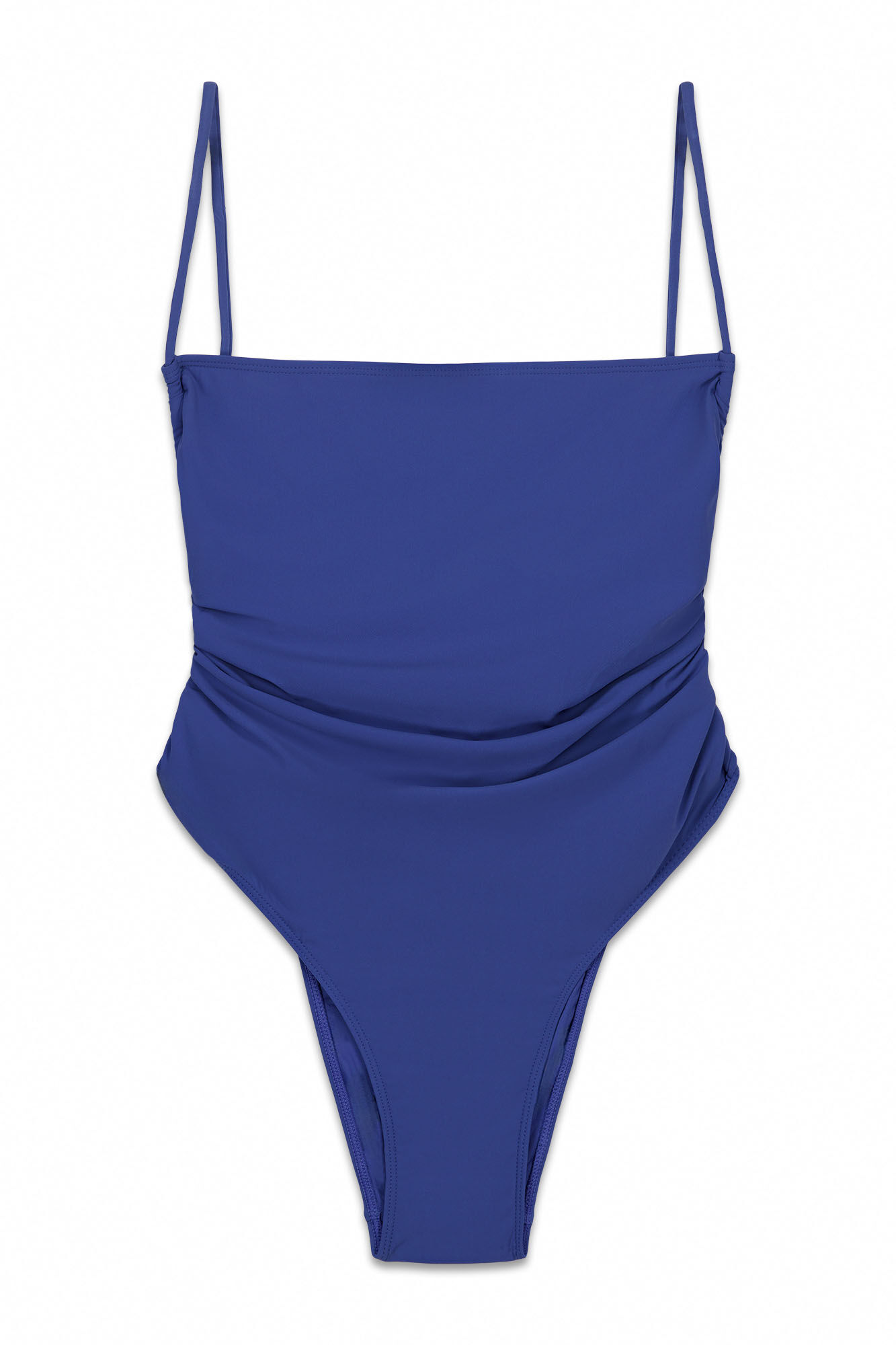 Women'secret Traje de ba&ntilde;o frunce lateral azul azul