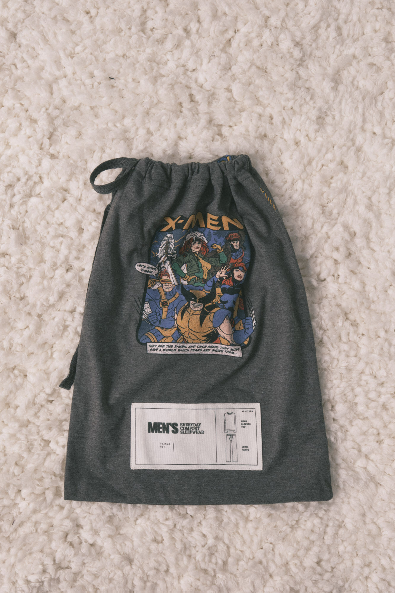 Women'secret Pijama larga de hombre 100% algod&oacute;n X Men gris