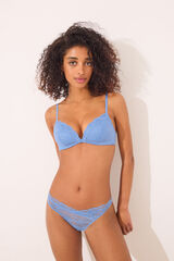 Women'secret Panty clásica de encaje azul azul