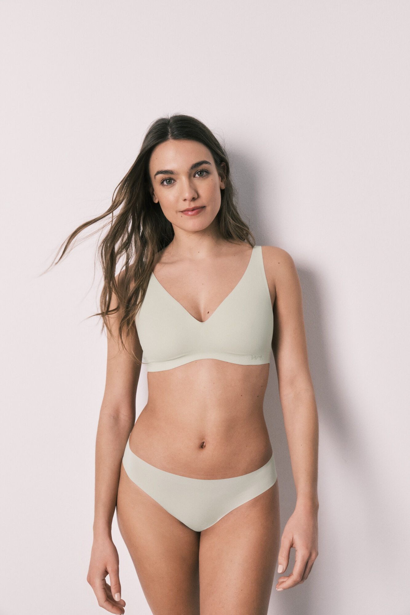 Women'secret Top cuello halter liso de corte limpio verde verde