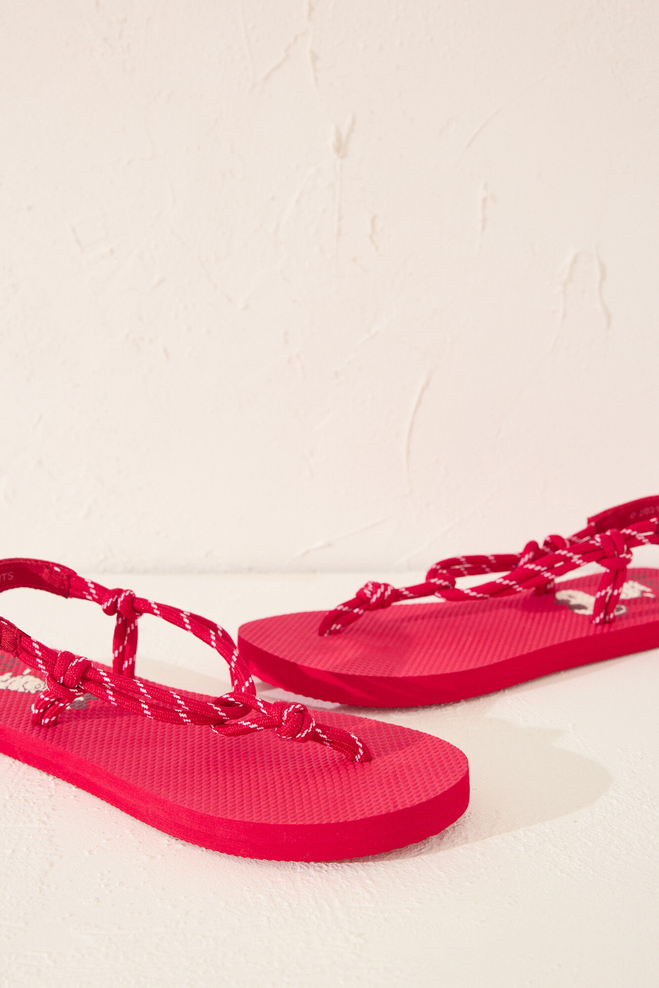 Women'secret Chanclas de cuerda de Snoopy rojo rojo