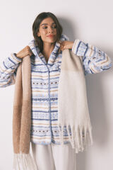 Women'secret Pa&ntilde;uelo con efecto mohair caf&eacute;