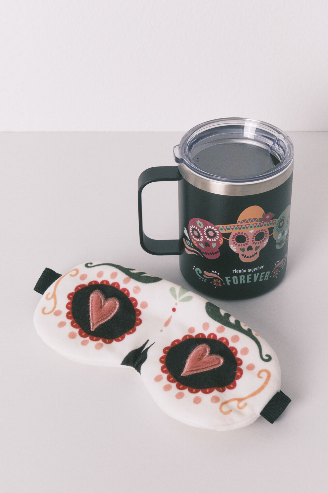 Women'secret Taza t&eacute;rmica con estampado de catrina negro