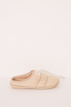 Womensecret Pantuflas nylon acolchado beige café