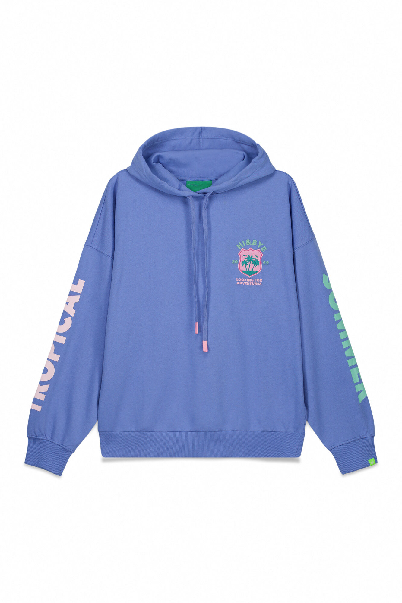 HI&BYE Sudadera con capucha de felpa de algod&oacute;n azul azul