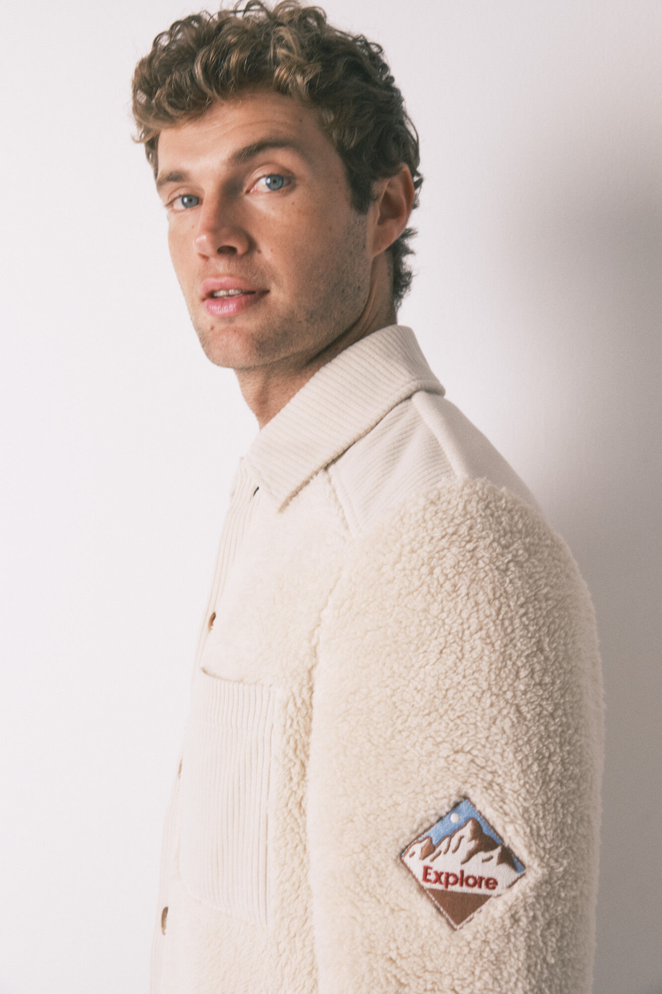 Women'secret Bata lisa midi de borrego beige  beige