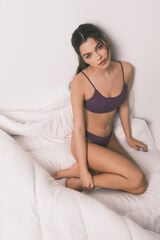 HI&BYE Brasier top sin costuras floral granate morado/lila