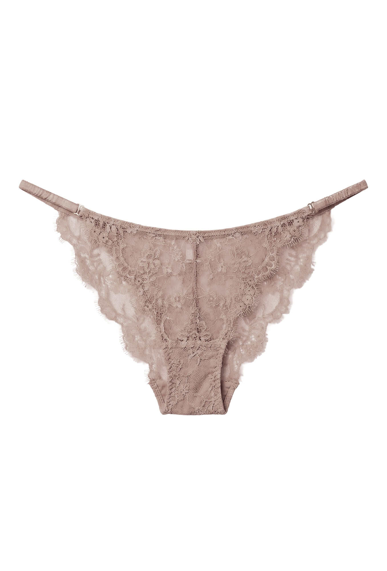 Women'secret Panty brasile&ntilde;o de encaje marr&oacute;n caf&eacute;