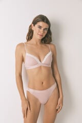 Women'secret Brasier triangular de algod&oacute;n rosa CHARMING rosa