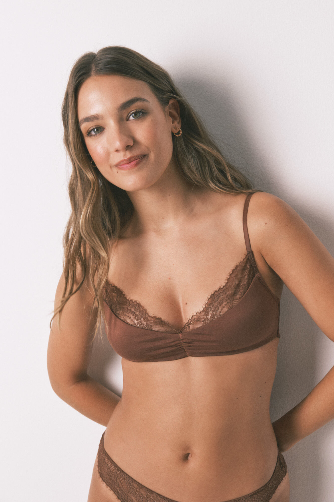 Women'secret LOVELY brasier triangular marr&oacute;n