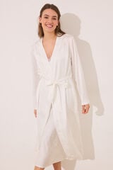 Womensecret Bata larga satín blanca marfil
