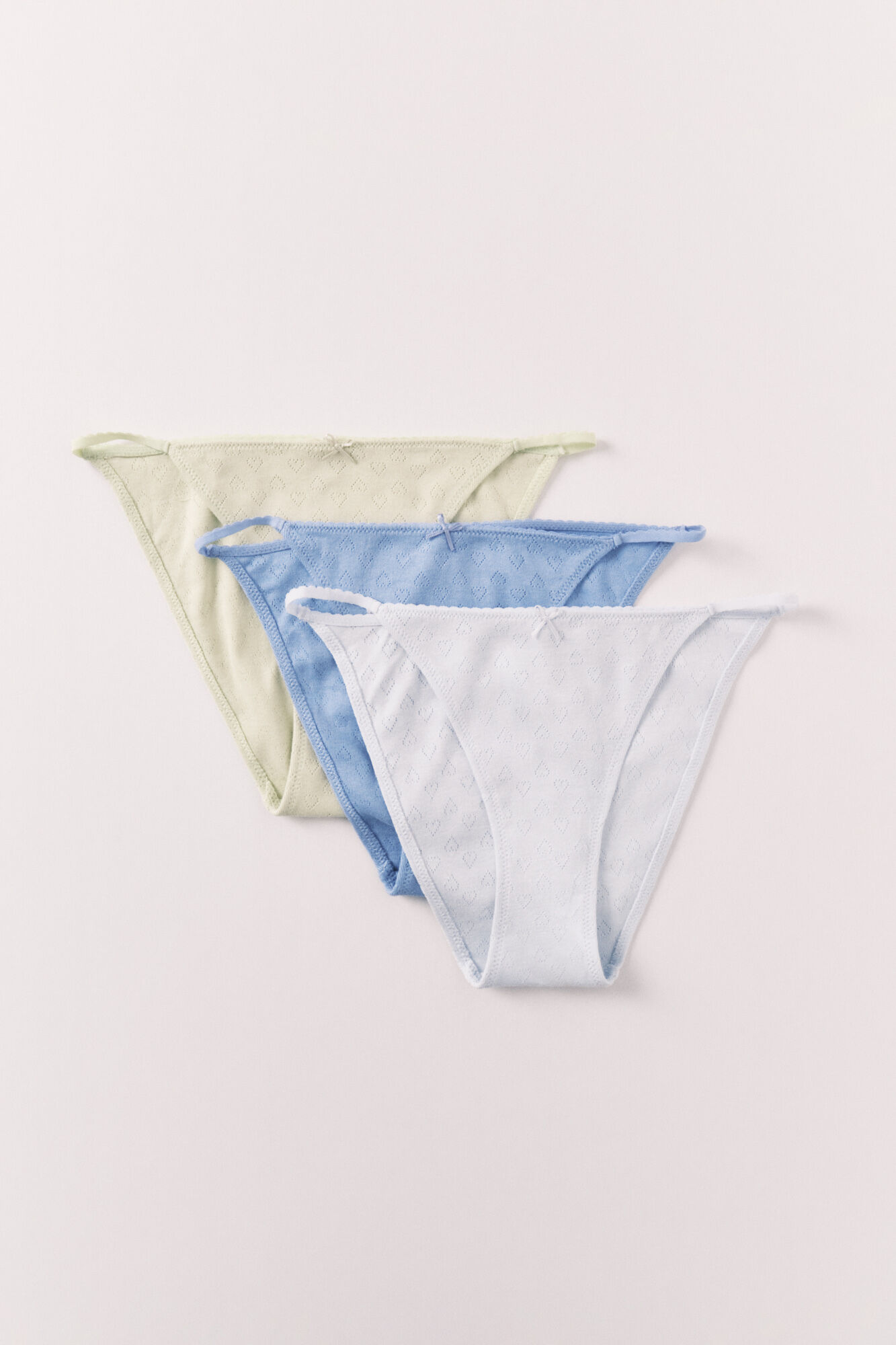 Women'secret Pack 3 panties cl&aacute;sicas de algod&oacute;n con corazones