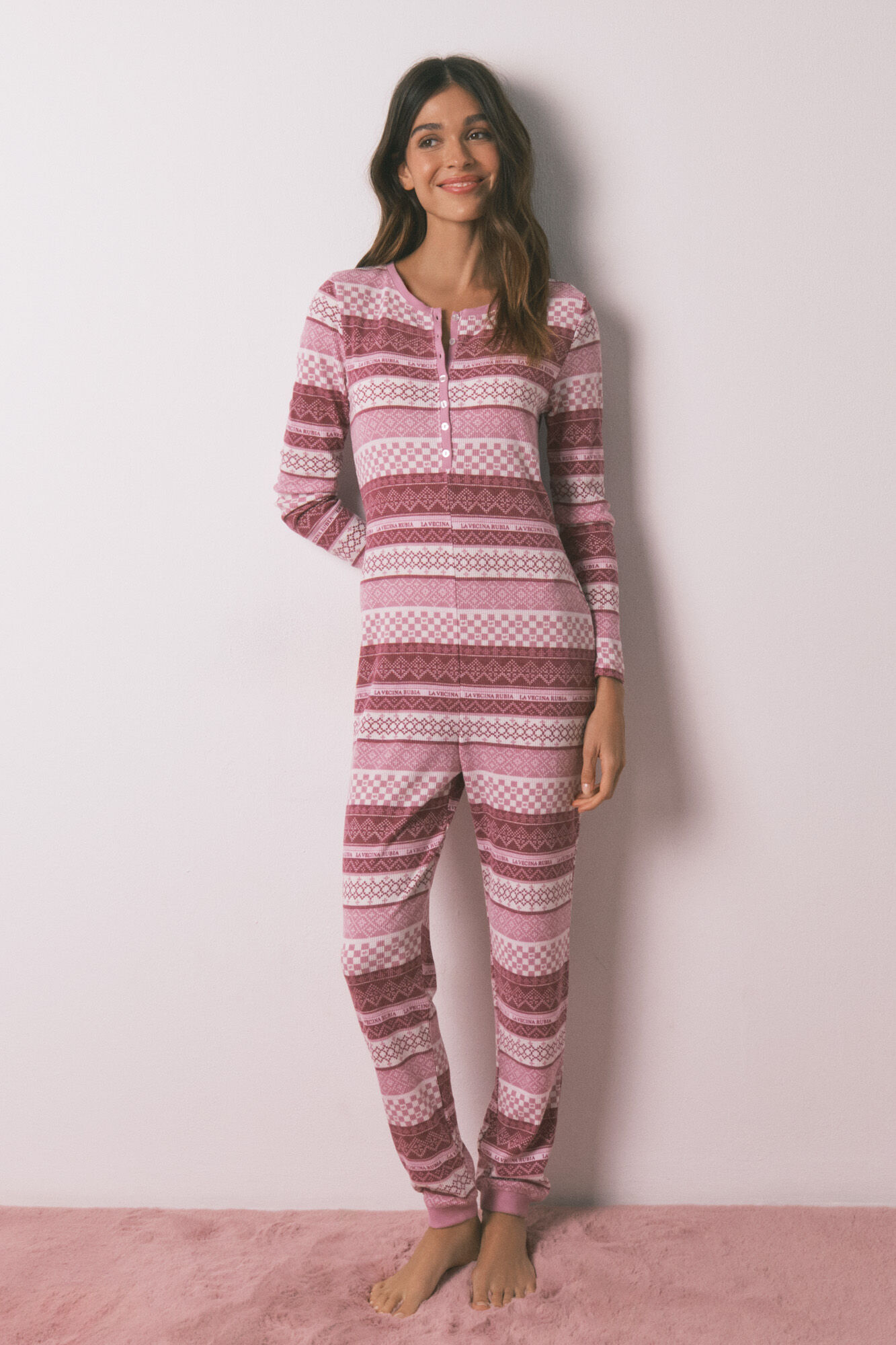 Women'secret Pijama jumpsuit con borde largo