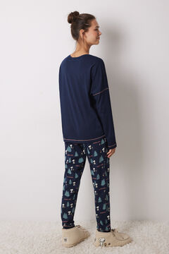 Womensecret Pijama larga 100% algodón azul Snoopy azul