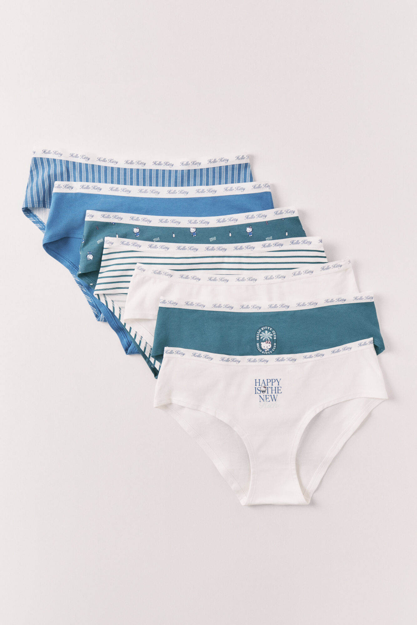 Women'secret Paquete de 7 panties culotte de algod&oacute;n estampado Hello Kitty