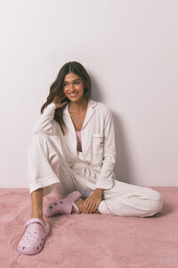 Women'secret Pijama camisera de rayas blancas
