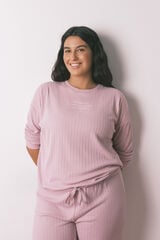 Women'secret Pijama larga de tejido. rosa