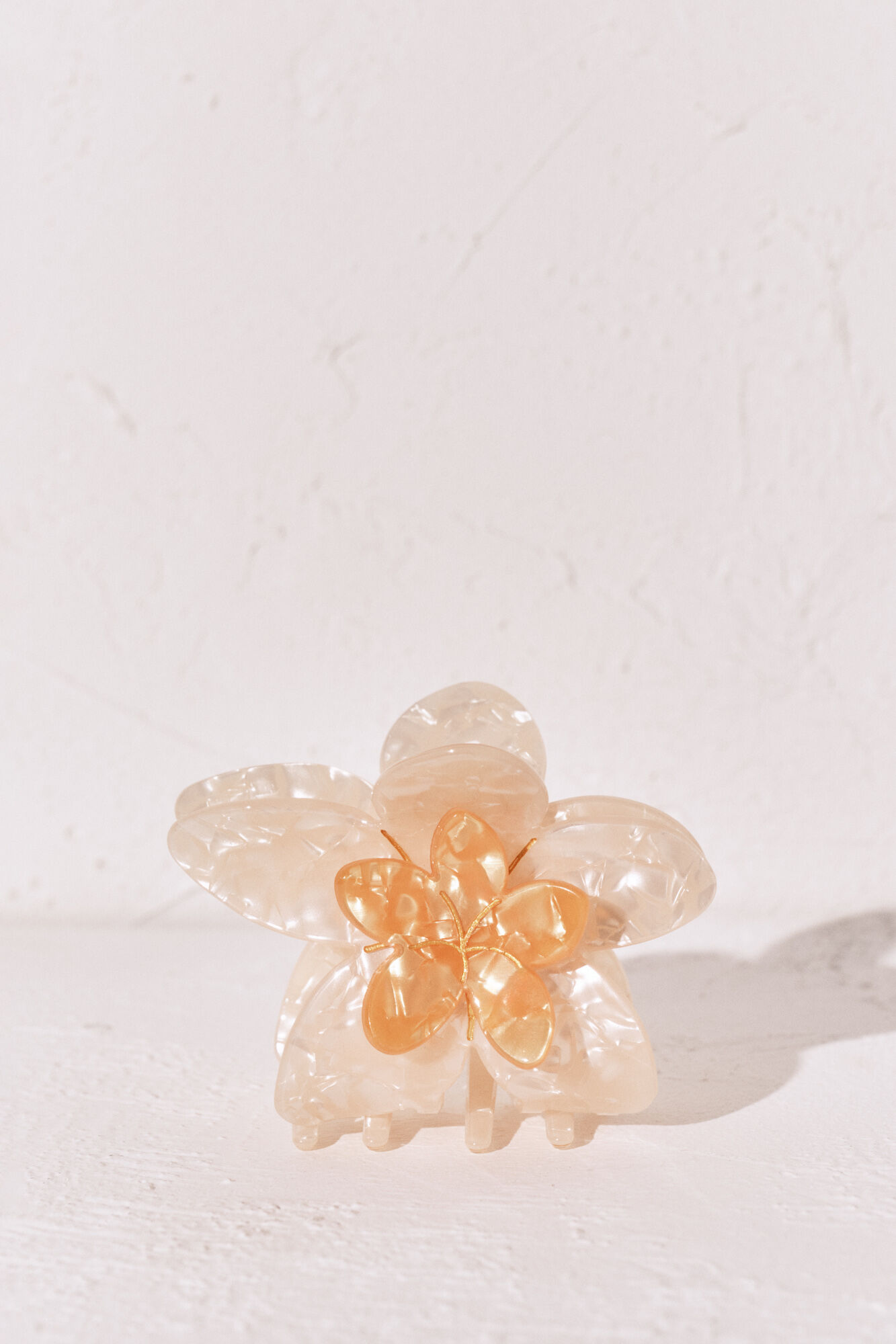 Women'secret Pinza para el pelo con forma de flores naranja