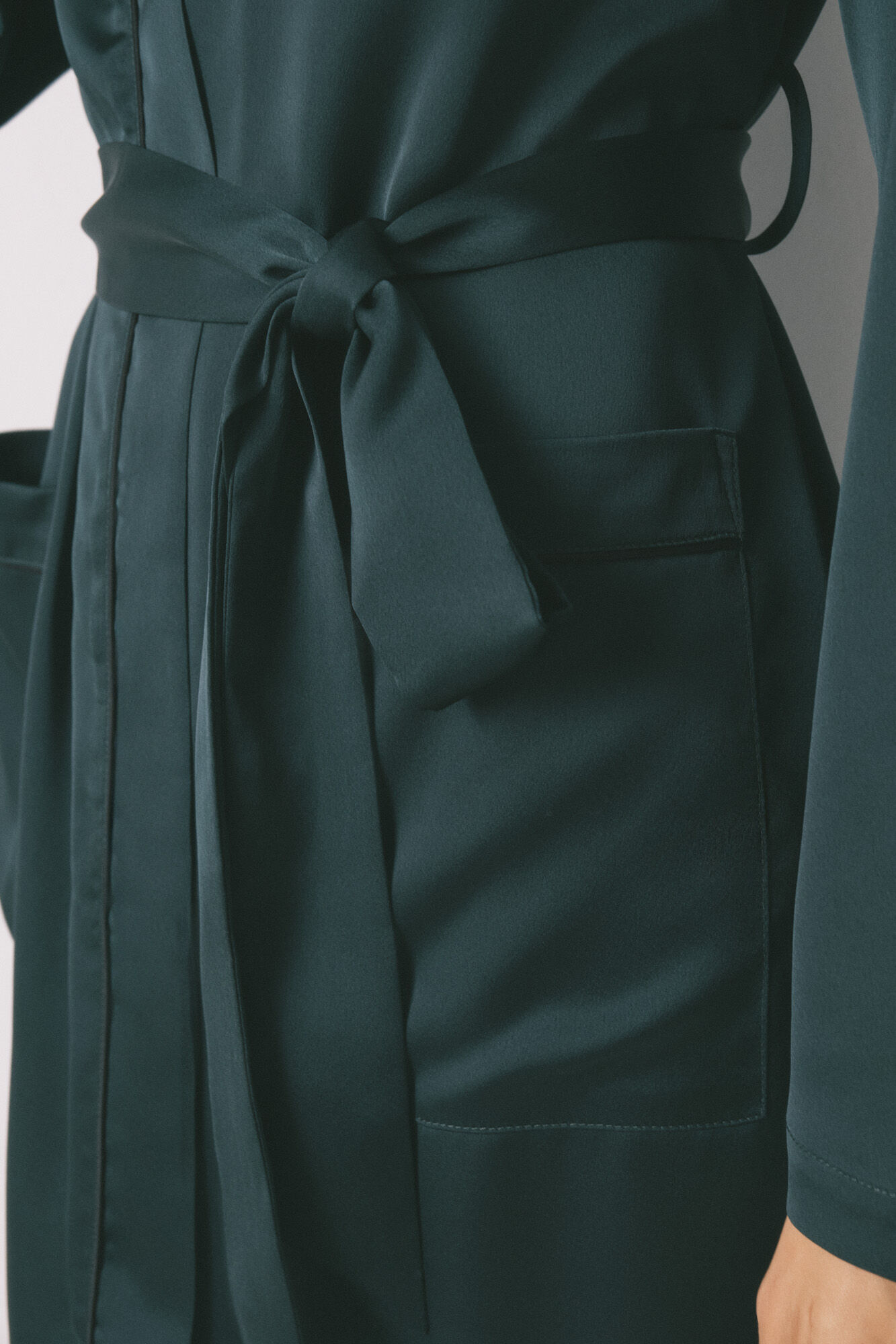 Women'secret Bata larga holgado de bata verde verde