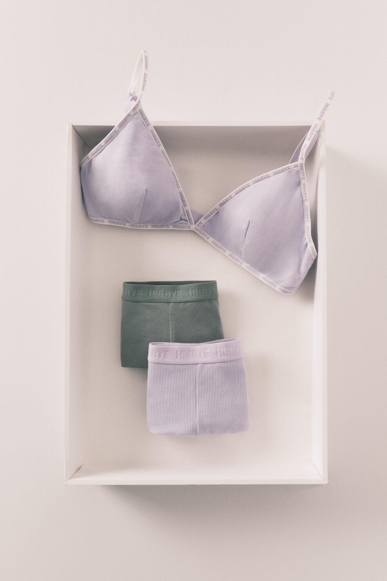HI&BYE Pack 2 panties b&oacute;xer de algod&oacute;n lila y verde blanco
