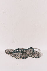 Women'secret Chanclas anchas animal print blanco
