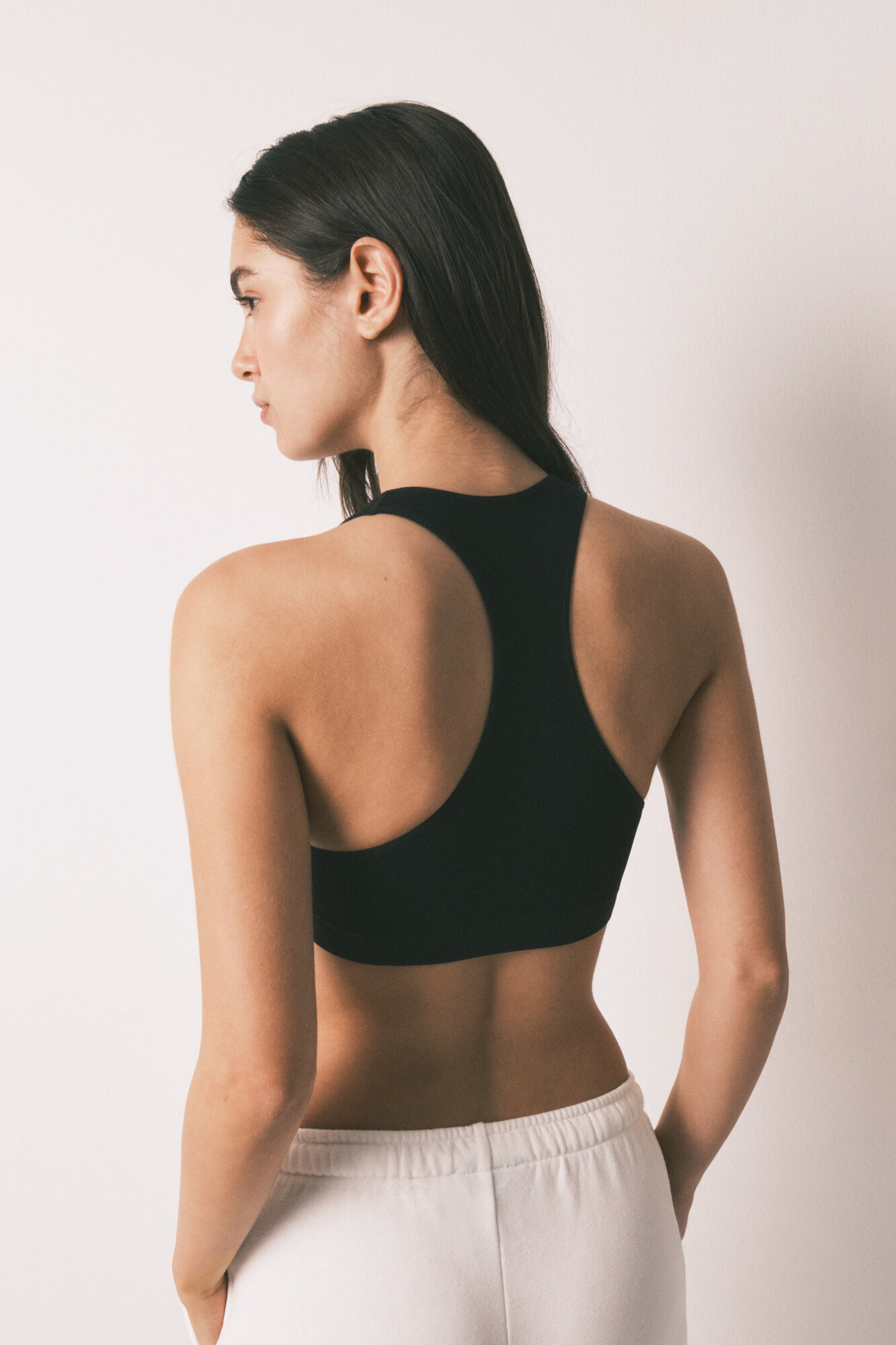 HI&BYE Brasier deportivo sin costuras negro negro