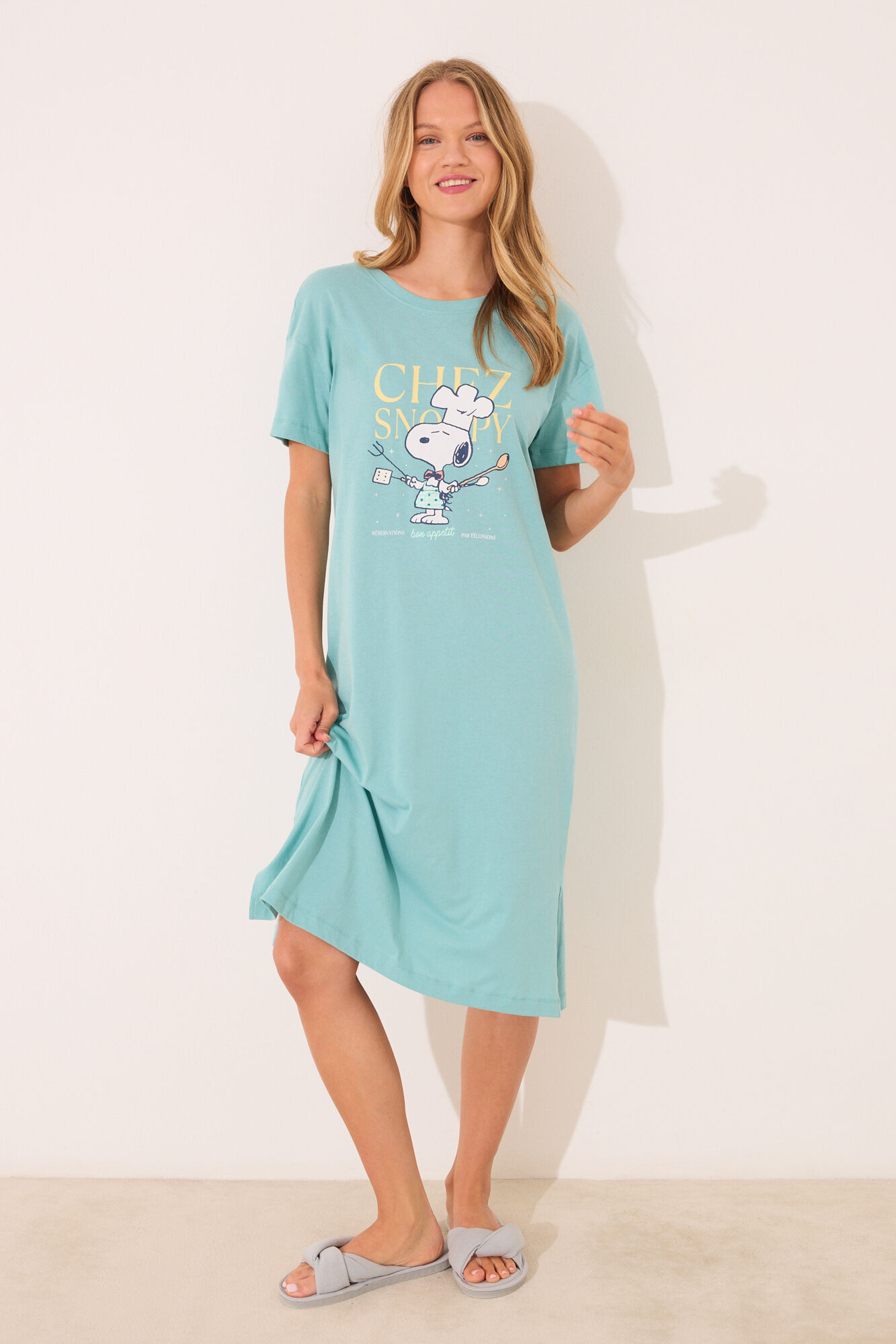 Women'secret Camis&oacute;n largo 100% algod&oacute;n Sebastian verde