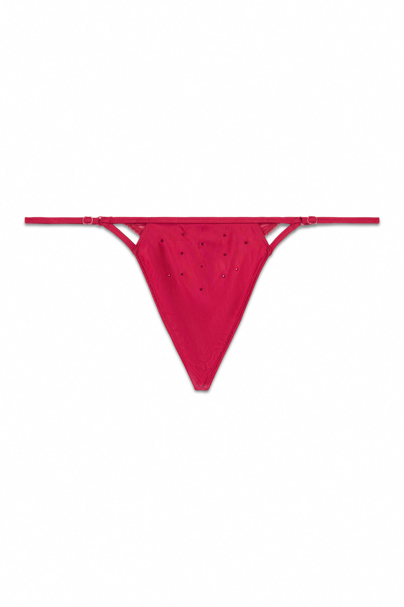 Women'secret Tanga tira microfibra satinada rojo brillo rojo