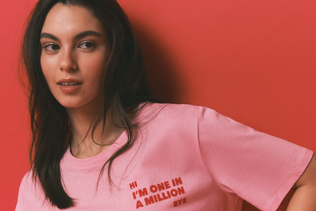 HI&BYE Pijama larga estampada de 100% algod&oacute;n rosa rosa