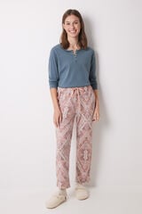 Womensecret Pantalón carrot rosa supersoft estampado