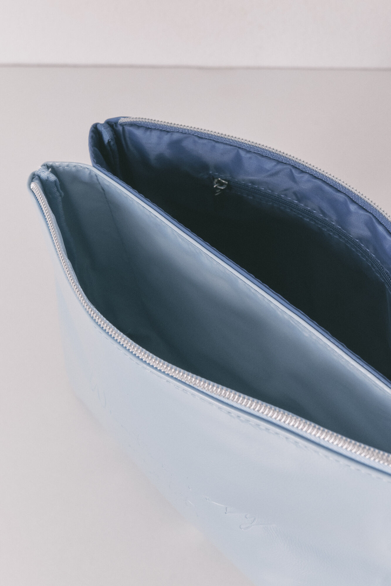 Women'secret Neceser doble mediano en piel azul azul