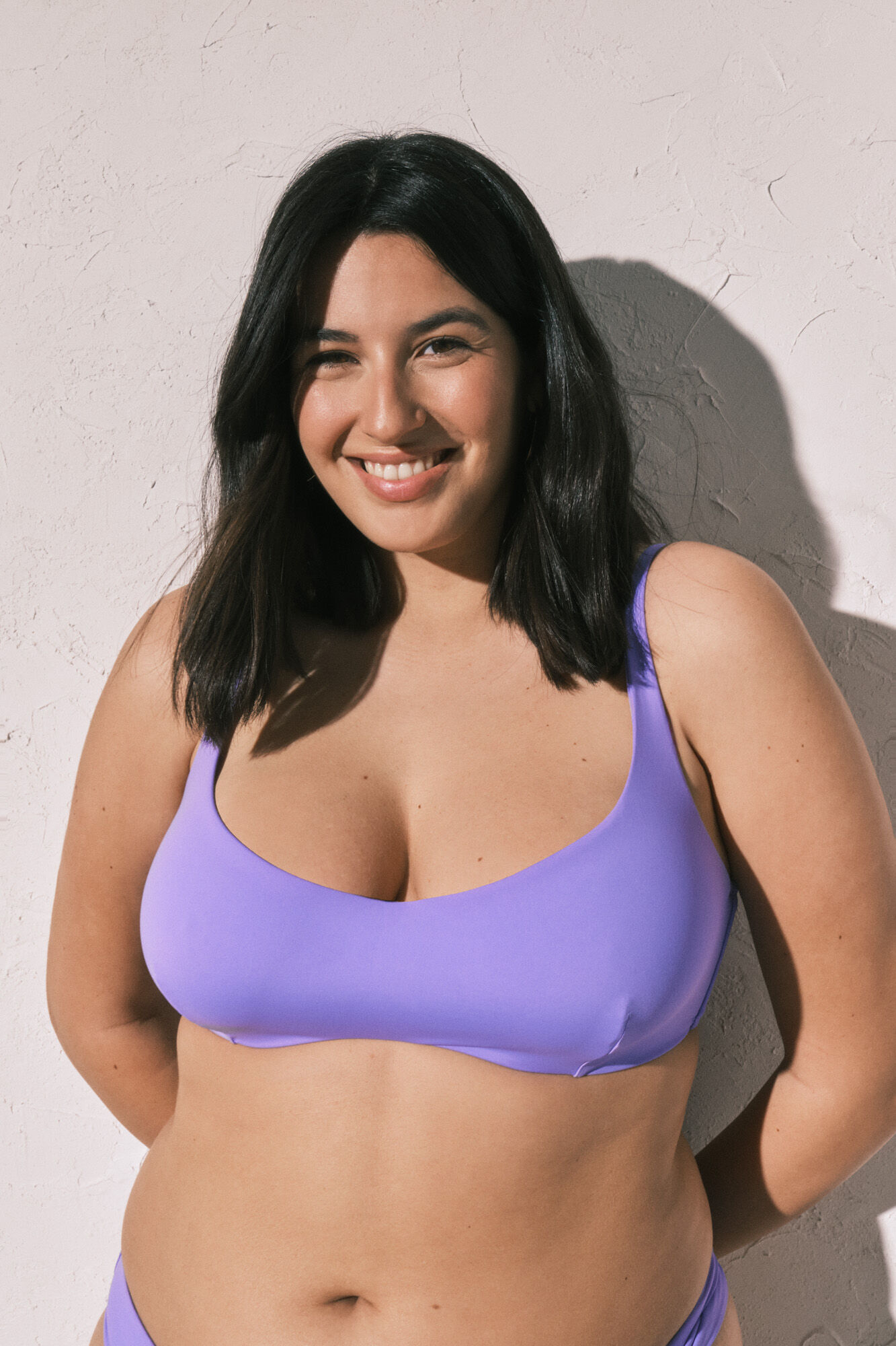 Women'secret Top de bikini horizontal con aro lila morado/lila