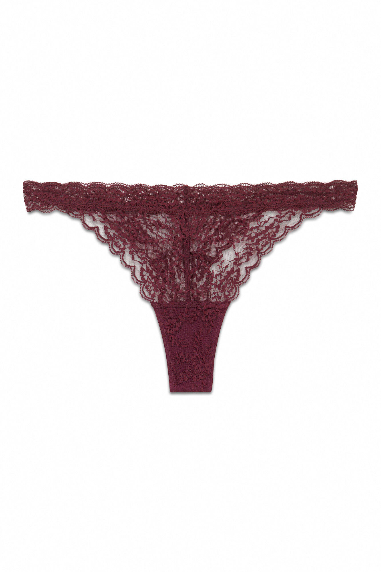 Women'secret Encaje de tanga burdeos p&uacute;rpura