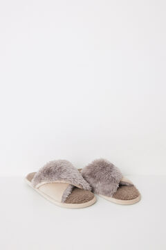 Womensecret Pantuflas abiertas rosa pelito café café